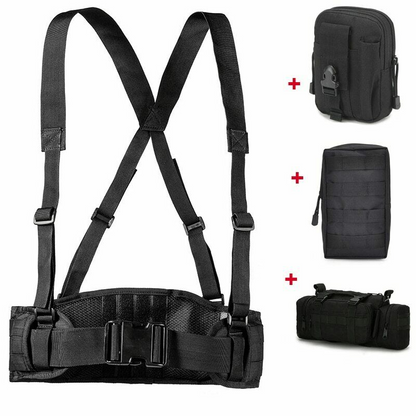Army War Battle Belt Military Tactical Nylon Waist Bag Tools Carrier CS Belt