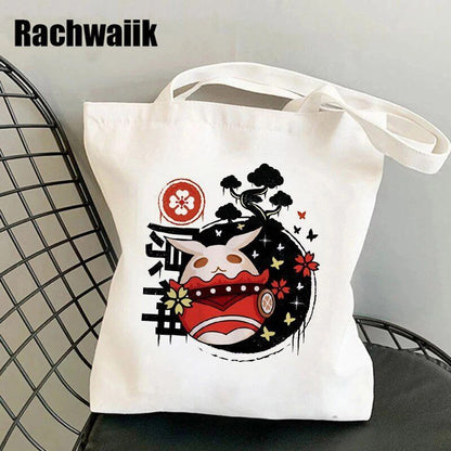 Shopping Bag Graphic Tote Purse Canvas Shoulder Bag Eco Large-capacity Polyester
