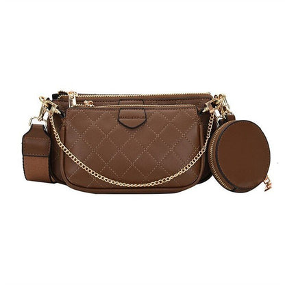 Leather Crossbody Bag Set Women Bags Chain Shoulder Bags Messenger Bags