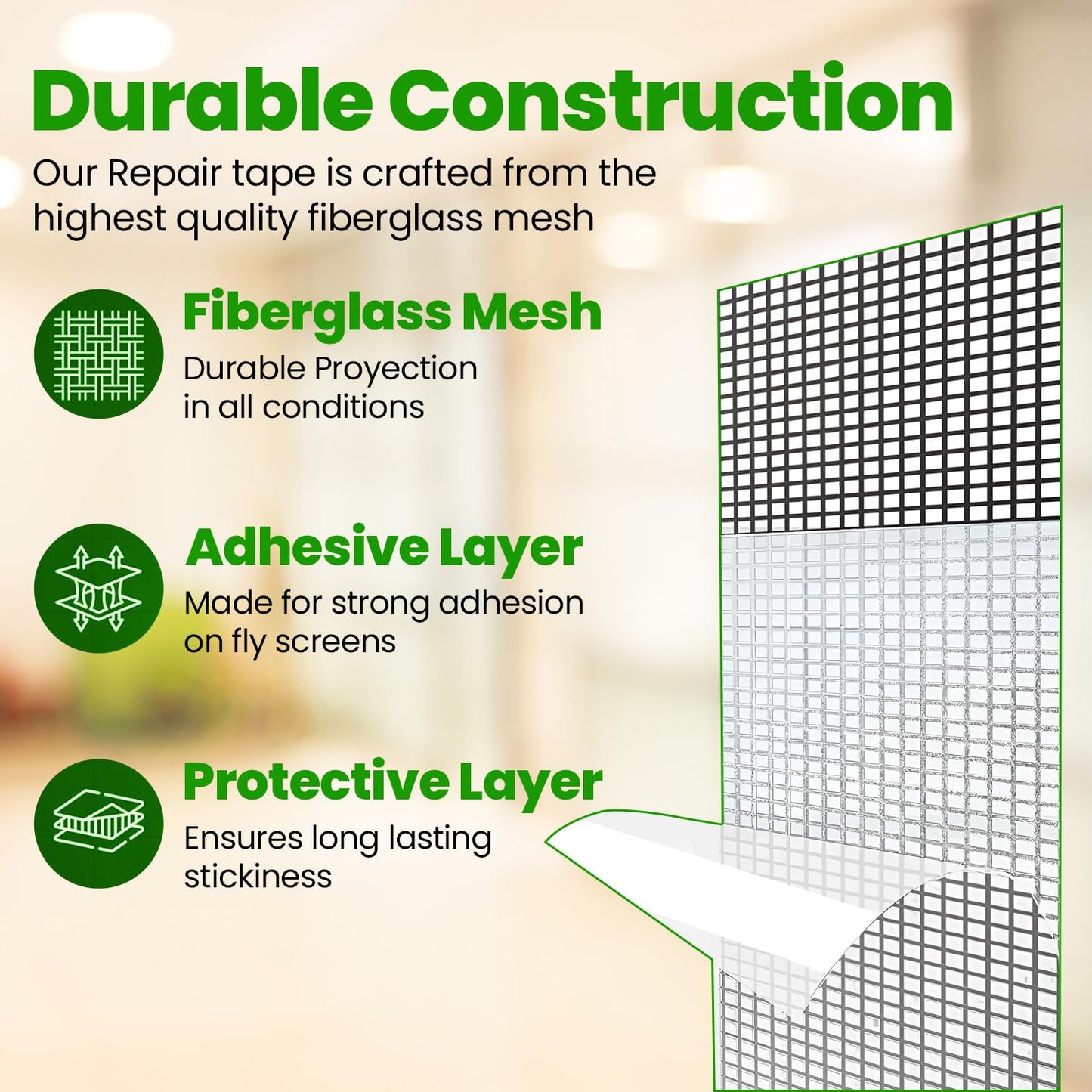 Screen Patch Repair Kit Window Repair Tape Fiberglass Covering Mesh Tool 5*200cm