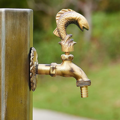 Decorative Garden Faucet Brass Animal Shape Bibcock Retro Tap Bathroom Accessory