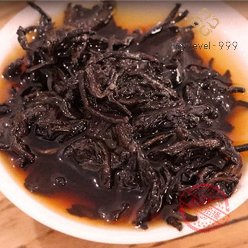 357G Ripe Pu'er Tea Cake Lanyin Old Menghai Ancient Tree Qizi Tea Cake -