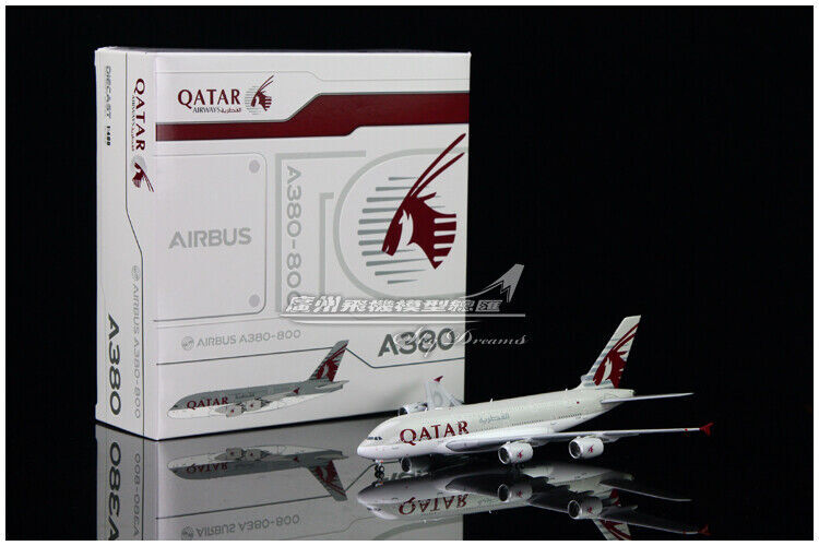 1:400 JC Wings QATAR AIRBUS A380-800 Passenger Airplane Diecast Aircraft Model