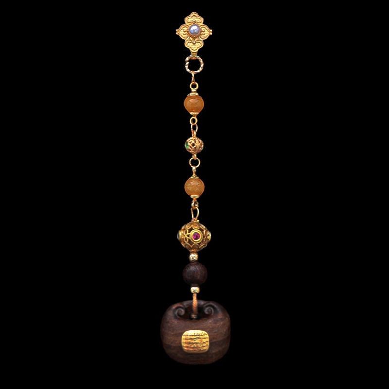New Chinese Ebony Lapel Pin Cheongsam Skirt Tassel Pendant Brooch Accessory