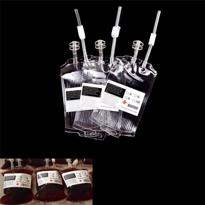 5Pcs 450ML Reusable Blood Energy Drink Bag Halloween Vampire Props Decoration