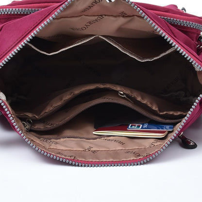 Waterproof Nylon Crossbody Bags Travel Message Bag Zipper Pack Shoulder Handbag