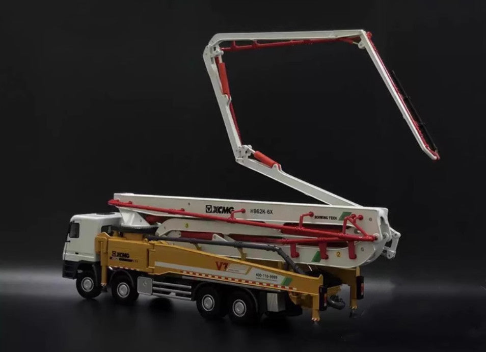 1:35 40CM XCMG HB62K 62M Concrete Pump Truck Construction Machine Diecast Model