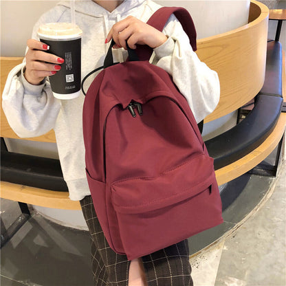Large Capacity School Bag Shoulder Bag Solid Color Backpack Travel Backpacks DIY