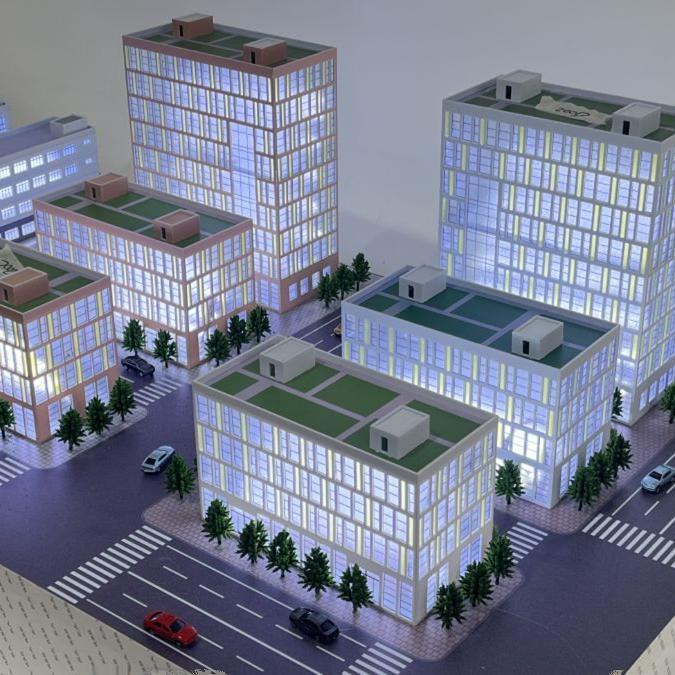 1/150 N Scale Model City Street View Scene Display Architectural Model