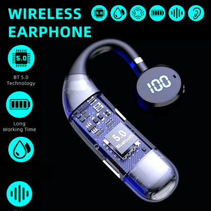 Wireless Bluetooth 5.0 Earpiece Headset Driving Trucker Earbuds Noise Cancelling