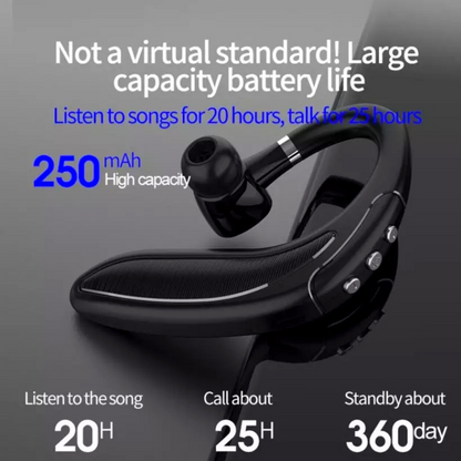 Bluetooth 5.0 Earpiece Driving Trucker Wireless Headset Earbuds Noise Cancelling