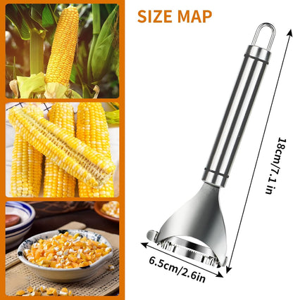 4x Stainless Steel Corn Cob Peeler Stripper Remover Kitchen Cutter Thresher Tool