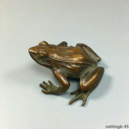 China Collection Pure Copper Frog Ornament Tea Pet Craft Collection -