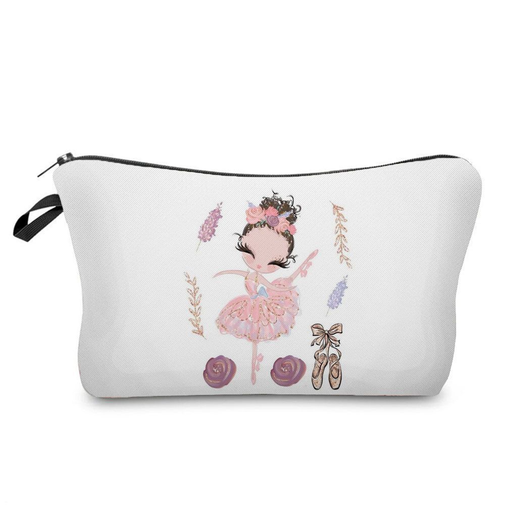 Makeup Bags Dancer Print Cosmetic Case Toiletries Organizer Traveling Polyester