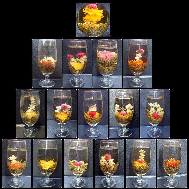 160 Pcs,16 kind Handmade Blooming Flower Tea Balls,GREEN JASMINE white Stück tee
