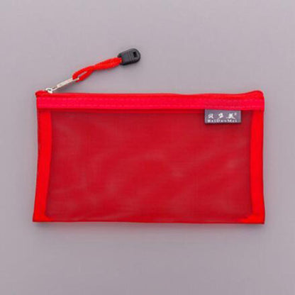 1Pc Transparent Grid Zipper Bag Pencil Case Storage Package 11*20CM PVC Cosmetic