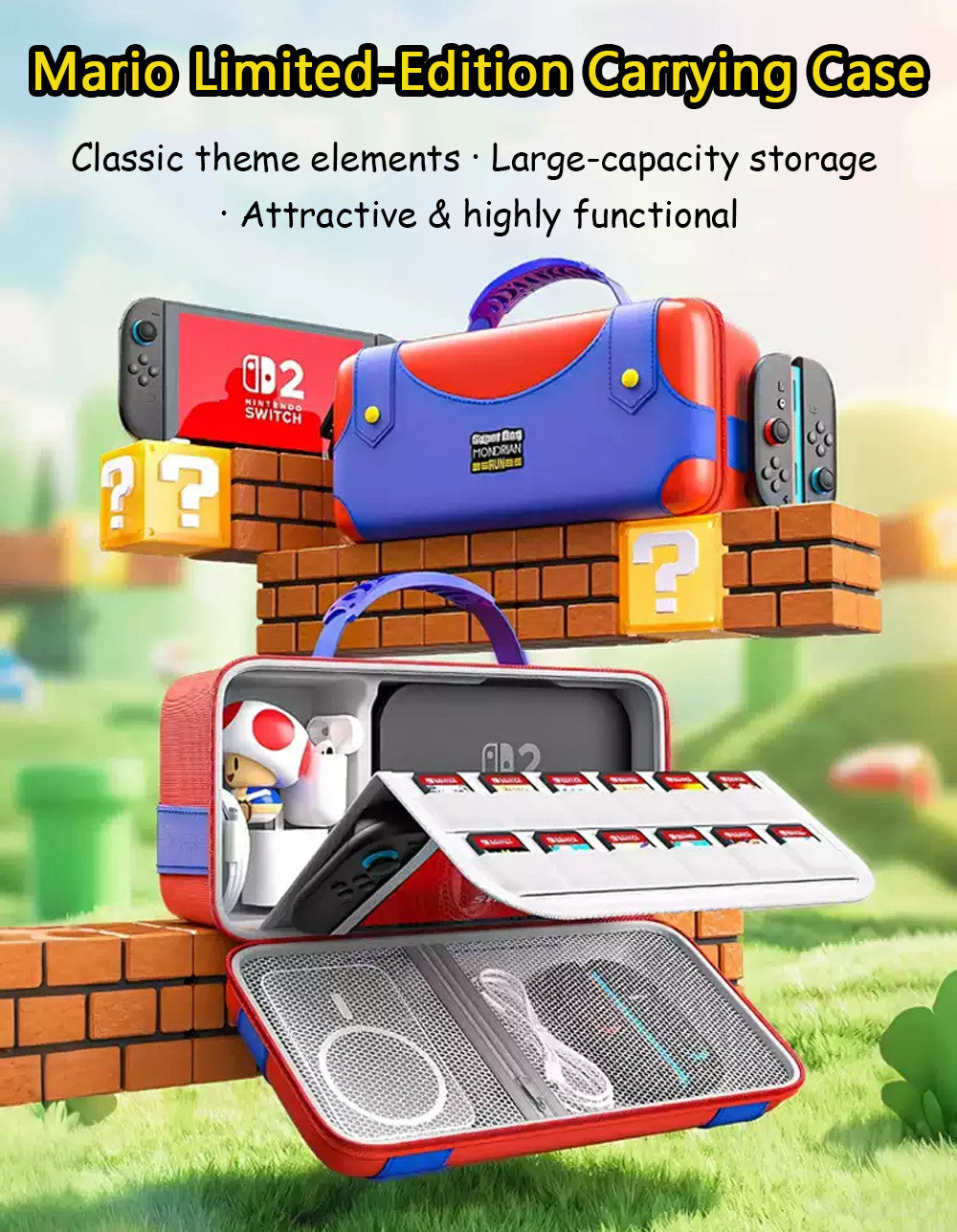 Mario Limited‑Edition Hard‑Shell Carrying Case for Nintendo Switch 2/Switch/OLED
