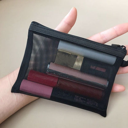 Mesh Cosmetic Bag S/M/L Makeup Bag Traveling Case Organizer Pouch 1 PC Portable