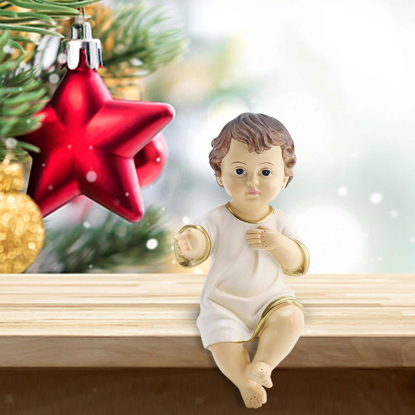 Jesus Baby Figurine Adornment Sculpture Nativity Statue Church Home Decor
