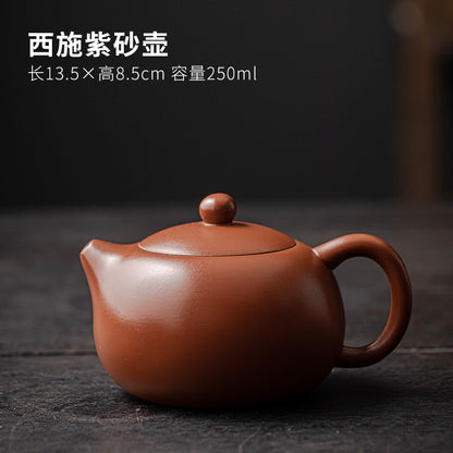 Purple Sand Teapot Dahongpao Tea Xishi Pot Handmade Ceramic Kung Fu Tea Set
