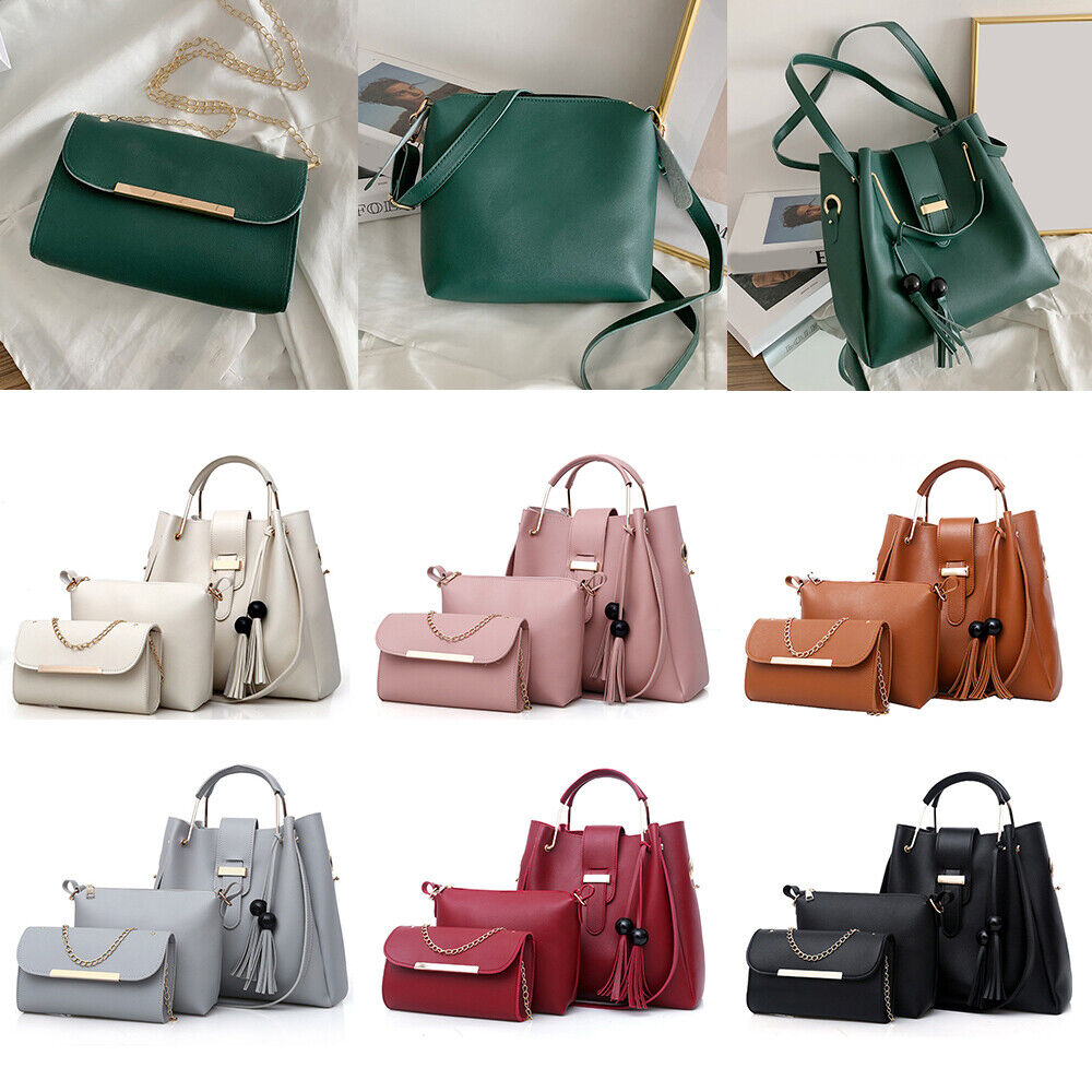 Fashion Women Bags Set 3pcs Large Casual Bags PU Leather Ladies Shoulder Bag* ಇ
