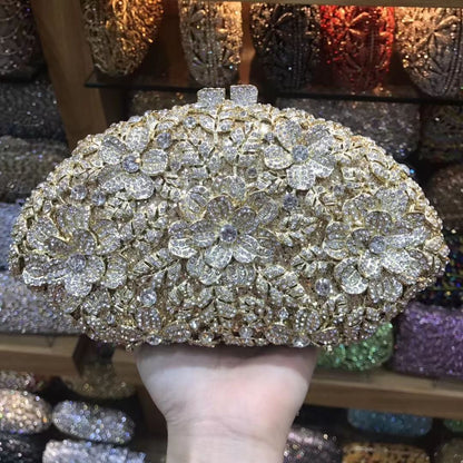 Lady New Stones Clutch Bag With Chain Quality Rhinestone Wedding Clutches Purse