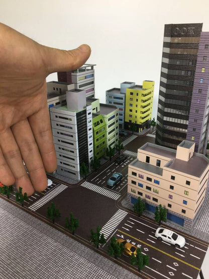 1:300 Building Model Street High-rise Building Railway House Scene Model
