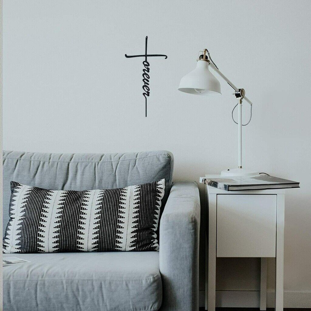 Metal Wall Art - Forever Cross Metal Ornaments Pretty Artwork Wall Stickers