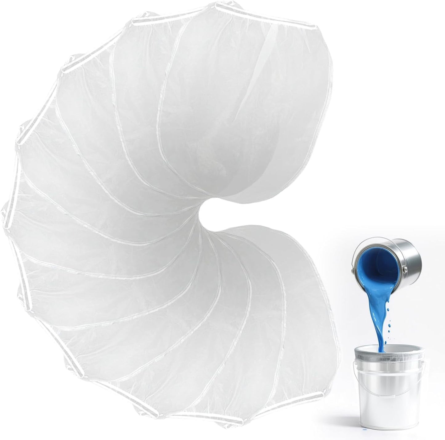 10 PCS Paint Filter Bags, 5 Gallon White Fine Mesh Strainer Bags, Elastic Top Op