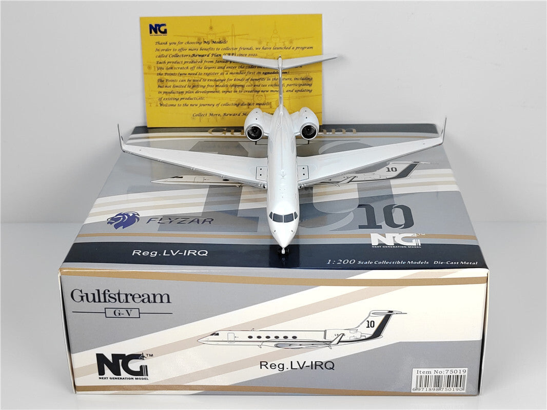 1:200 NG Model FLYZAR Gulfstream G550 G-V Passenger Plane Diecast Aircraft Model