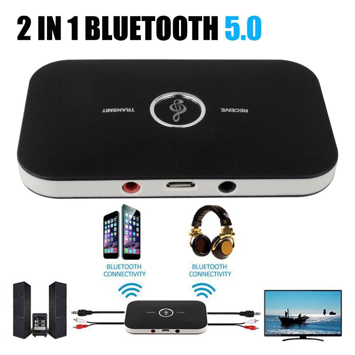 2 Transmisor y receptor Bluetooth kit de adaptador de audio estéreo inalámbrico