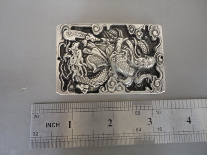 Collected Ancient China Tibet Silver Carving Guan Yu God Wealth Amulet Pendant