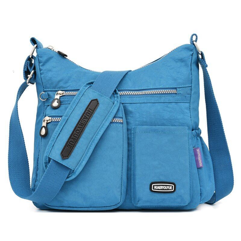 Fashionable Nylon Shoulder Bag Zipper Pocket Messenger Bag Waterproof Crossbody