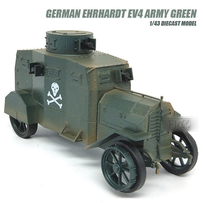 GERMAN Ehrhardt EV4 ARMY GREEN 1/43 DIECAST MODEL TANK ATLAS