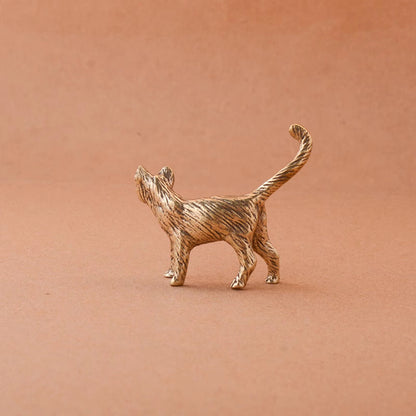 Solid Brass Kitten Cute Copper Cat Retro Copper Cat Tea Pet Animal Ornament