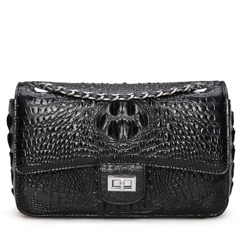 Handcrafted NileCrocodile Skin Leather Lady's Party/Cocktail Bags Crossbody Bag