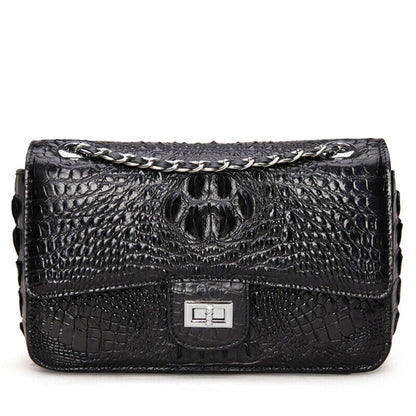 Handcrafted NileCrocodile Skin Leather Lady's Party/Cocktail Bags Crossbody Bag