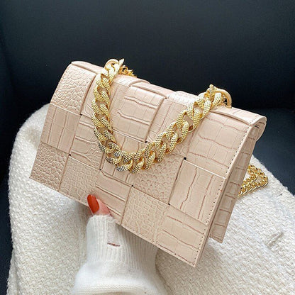 12 Colors Handbag Purse Alligator Pattern Shoulder Bag Women Chain Crossbody Bag