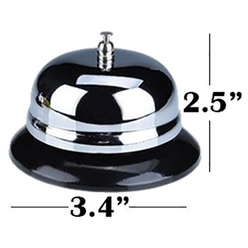 Classic Metal Service Bell - Call Bell with Black Plastic Base