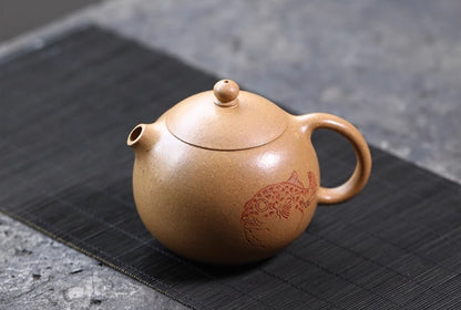 200cc chinese Yixing Handmade Zisha teapot Duan Clay Puffer Gongfu Hu Tea Pot