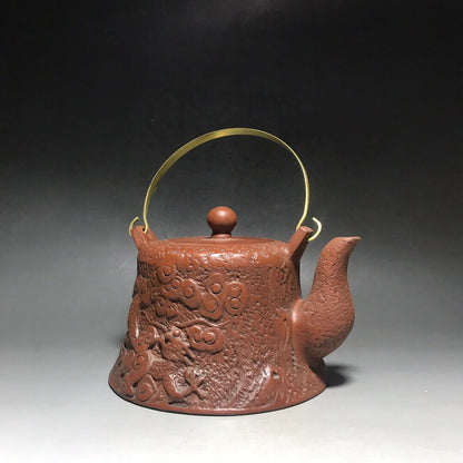 Chinese Yixing Zisha Clay Handmade Exquisite Teapot（提梁大钟 底款：乾隆御制）