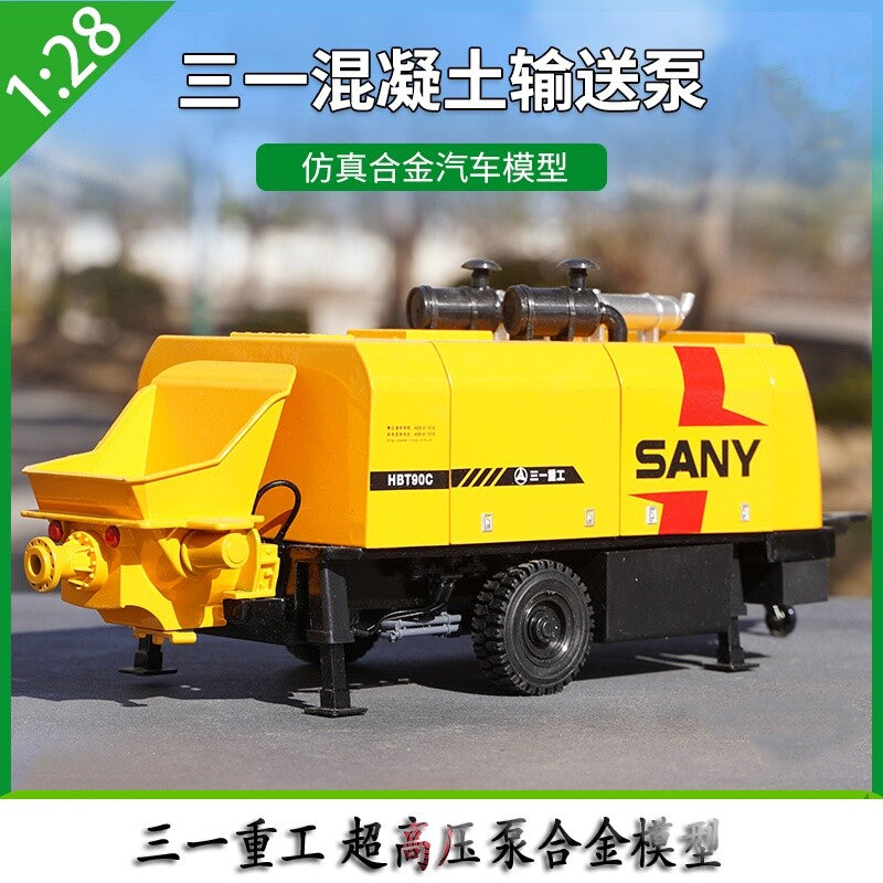 1:28 SANY Concrete Pump Construction Machine Equipment Diecast Model Collection