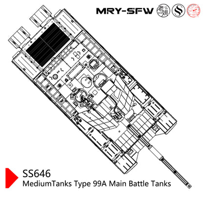 SS200646 1/200 Military Model Chnia MediumTanks Type 99A Main Battle Tanks