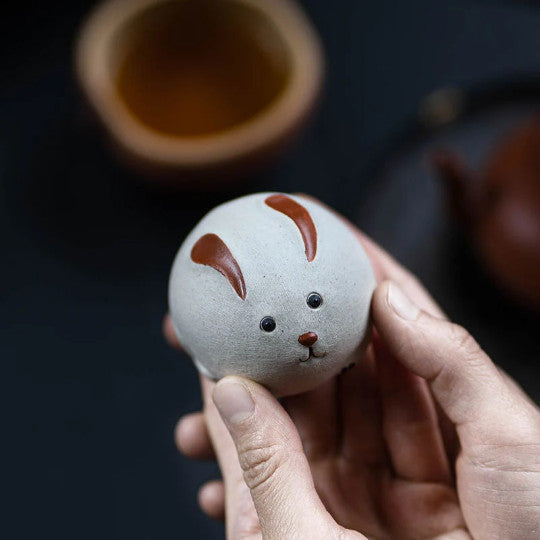 Purple Clay Rabbit Ceramic Teapet Tea Animal for Tea Boat Accessories