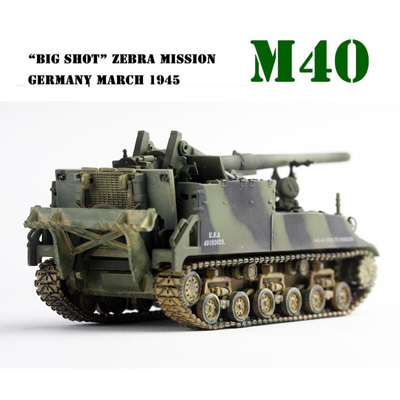 1/72 PMA US Longfoot Tom M40 Self-propelled Gun Operation Tank Zebra 1945 Model