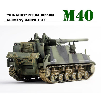 1/72 PMA US Longfoot Tom M40 Self-propelled Gun Operation Tank Zebra 1945 Model