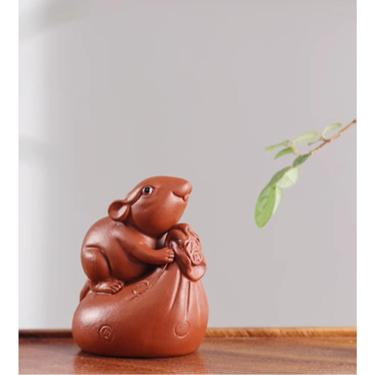 Handmade Zodiac Rat Purple Sands Tea Pet 7cm 2.8in Tea Play Tea Tray Accessories