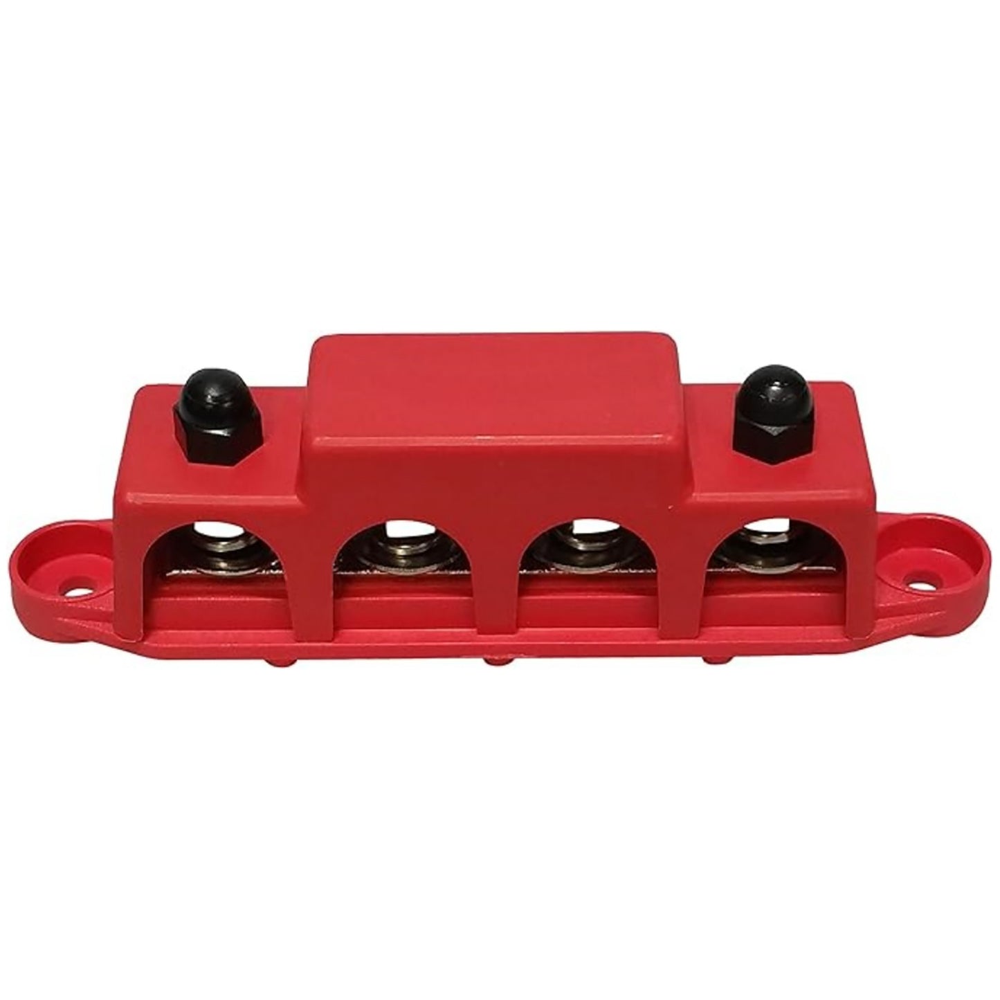 New Red 5/16" 4 Stud Power and Ground Distribution Block with Cover M8