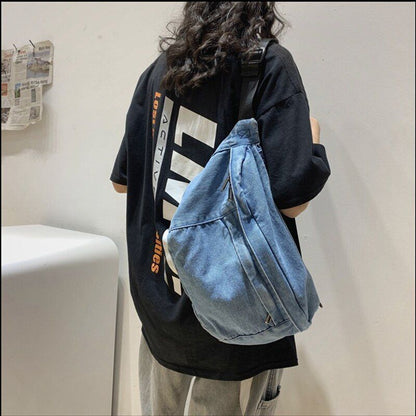 Crossbody Bag Shoulder Bag Denim Women Large Capacity Messenger Bag 44*7*18 CM