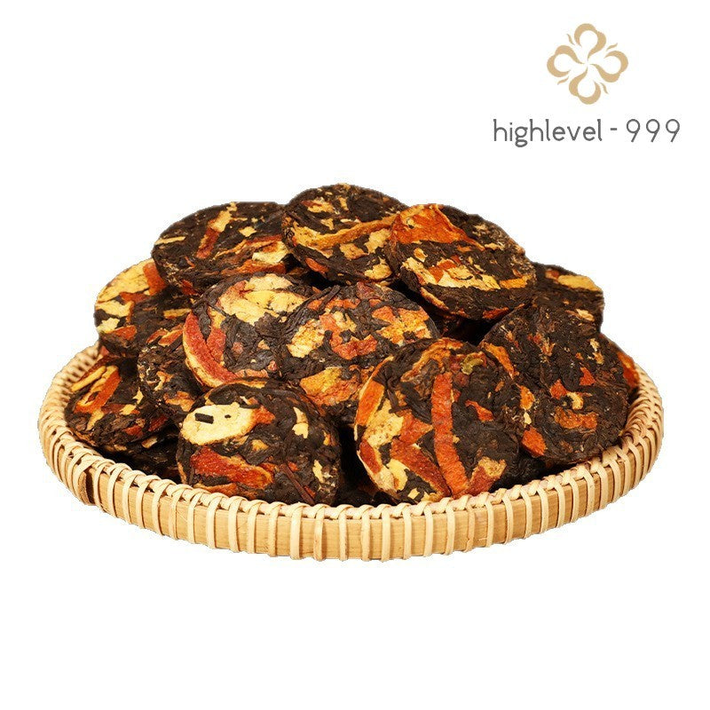 50g Dry Stored Chenpi Ripe Puer Tea Cake Yunnan Mountain Grown Tea